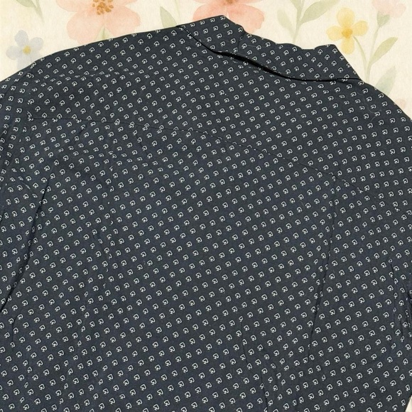 AllSaints Spadille LS Shirt Men’s XS Black White Spade Print Button Front - Picture 4 of 7